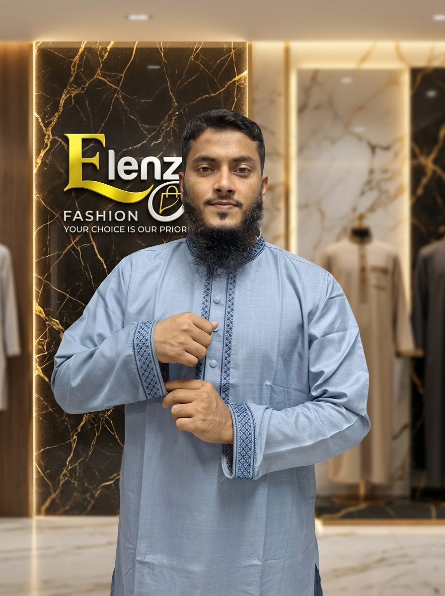 Summer Breeze Light Blue Classic Panjabi লাইট ব্লু পাঞ্জাবি